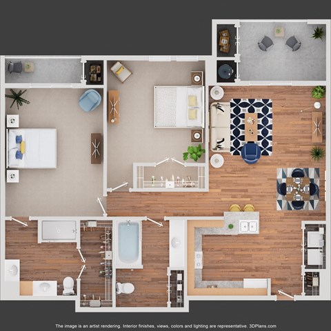 Coltrane Floor Plan at Sylvia at South Broadway 55+ Apartments, Joshua